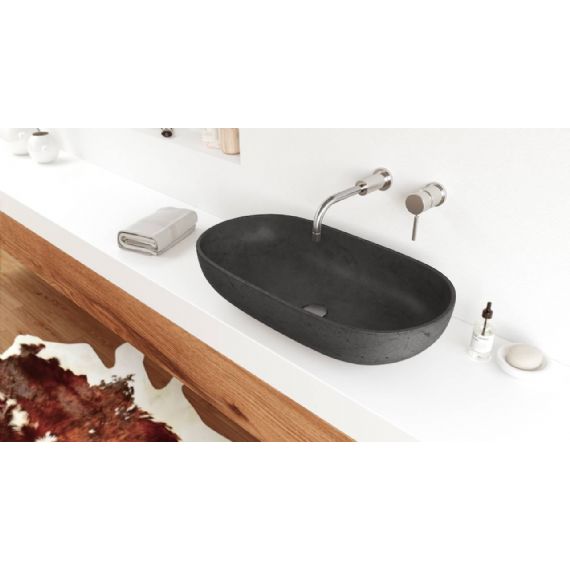 Lavabo appoggio OVAL cemento alleggerito