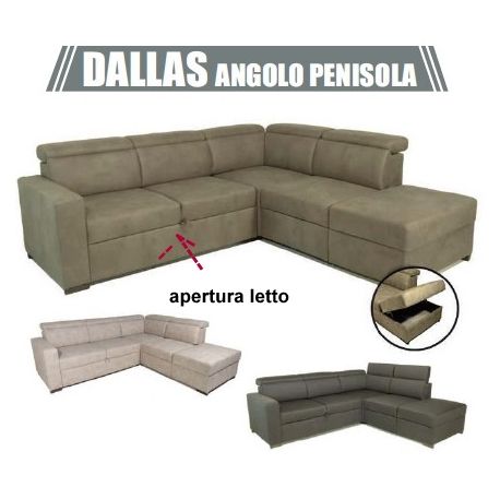 Divano-letto angolo DALLAS + penisola