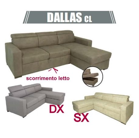 Divano-letto angolare DALLAS + Chaise longue reversibile