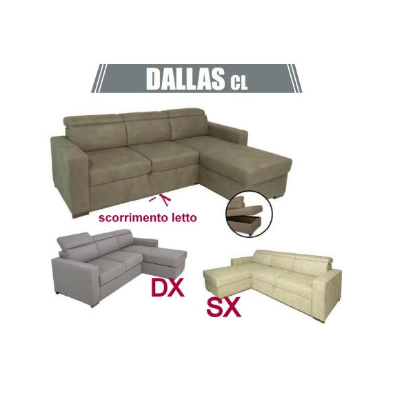 Divano-letto angolare DALLAS + Chaise longue reversibile