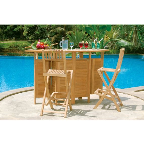 Mobile bar ripiegabile Teak