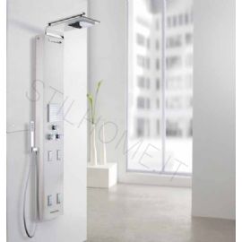 Methacrylate shower panel with 5 output and thermostatic mixer.  Double version: wall or corner.