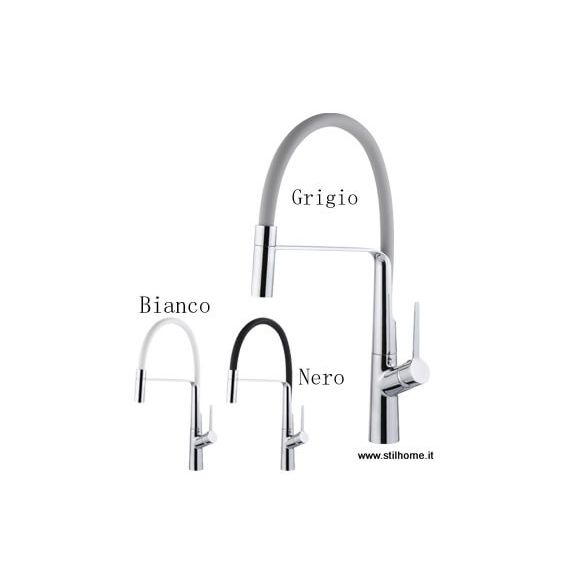 Miscelatore  LATERALE  CANNA in GOMMA SNODATA estraibile