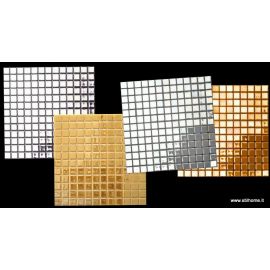 Mosaico vetroso metallizzato ( tessere mm 25 )  fogli 33,5 x 33,5