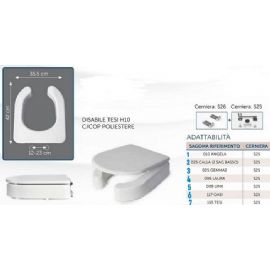 Disabile aperto h. 10 cm. forma TESI Ideal ST. ( compatibile )