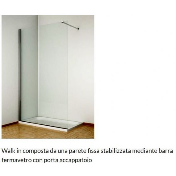 Walk-In cristallo 6 mm. e altezza 2 mt.